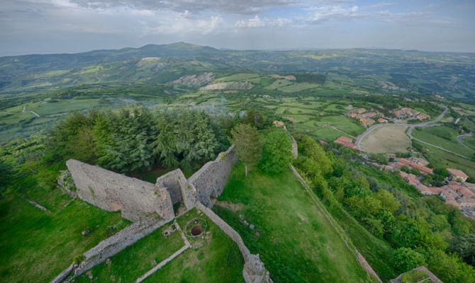 Veduta aerea dell'area di Radicofani