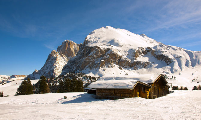 siusi, neve, montagna, baita