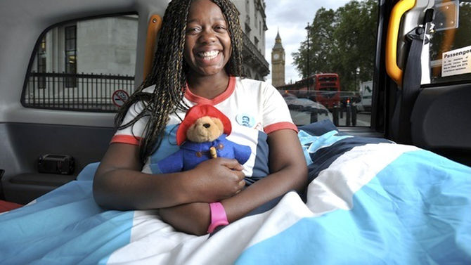Teddy Bear in taxi