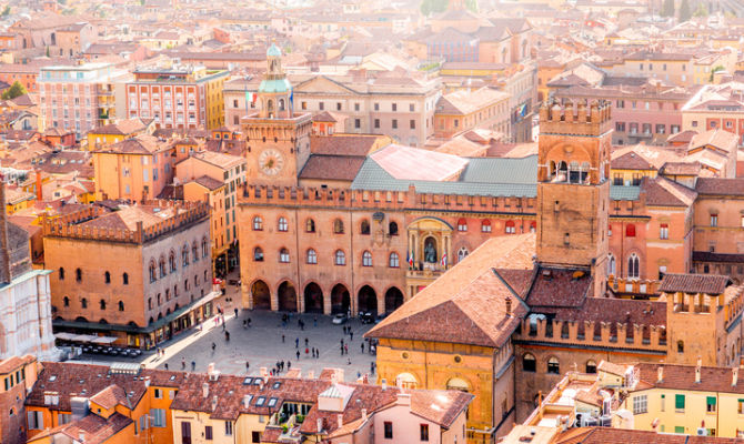 Veduta dall'alto di Bologna