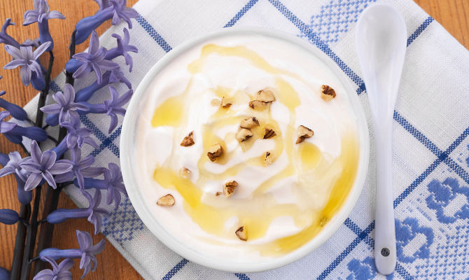 yogurt, crema, miele