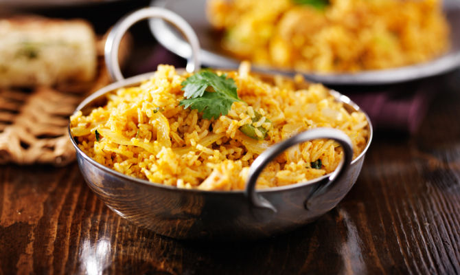 piatto indiano riso e verdure