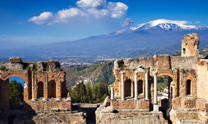 Taormina, sicilia, rovine greche